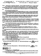 Đề thi chọn học sinh giỏi môn Hóa học Lớp 11 lần 8 - Năm học 2016-2017 - Trường THPT Nghi Lộc 5 (Có đáp án)
